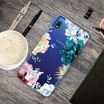 Samsung Galaxy A10: cover trasparente con fiori acquerellati