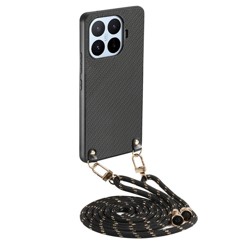 Xiaomi 17T Pro Custodia in fibra di carbonio con cordoncino