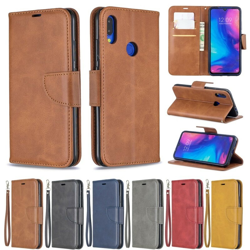 Xiaomi Redmi Note 7 Custodia liscia con patta obliqua