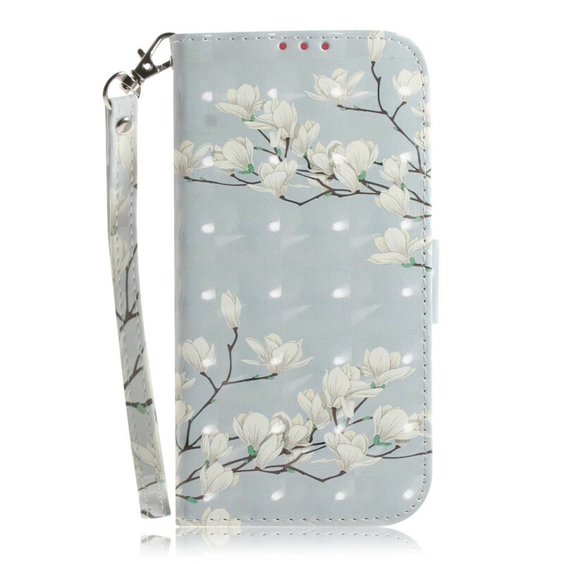 Cover Huawei Y5 2019 Albero di fiori con cinturino