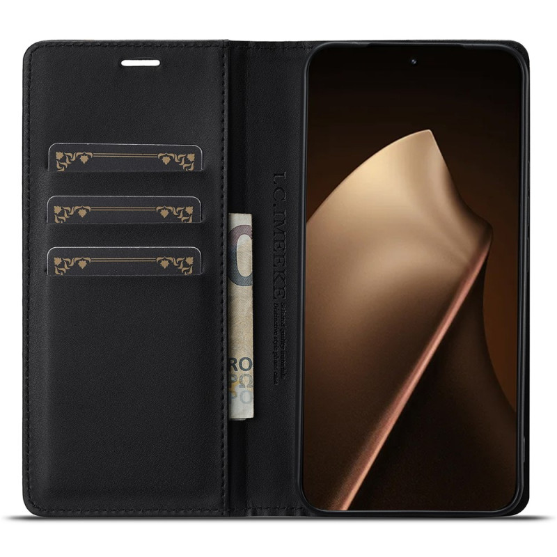 Custodia a libro per Xiaomi 17T Pro in fibra di carbonio LC.IMEEKE