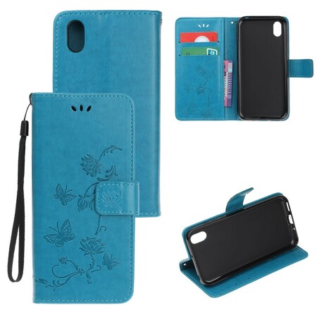 Cover Huawei Y5 2019 Farfalle e Fiori con Cinturino