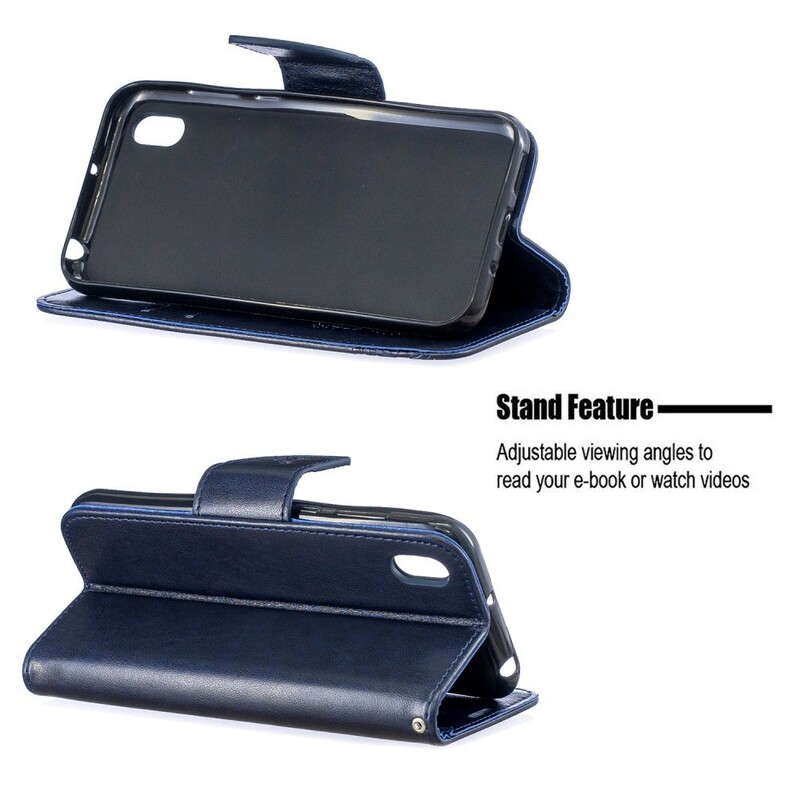 Custodia per Huawei P30 con farfalle e linguetta obliqua