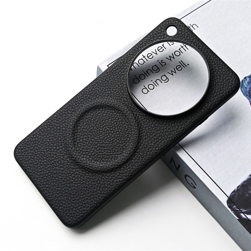 Custodia magnetica per Oppo Find X9 Ultra con effetto pelle Litchi