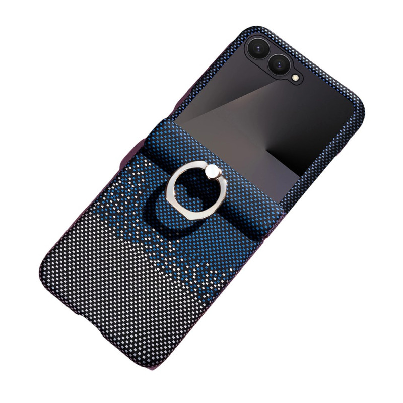 Custodia per Samsung Galaxy Z Flip 8 con anello di supporto e design a righe