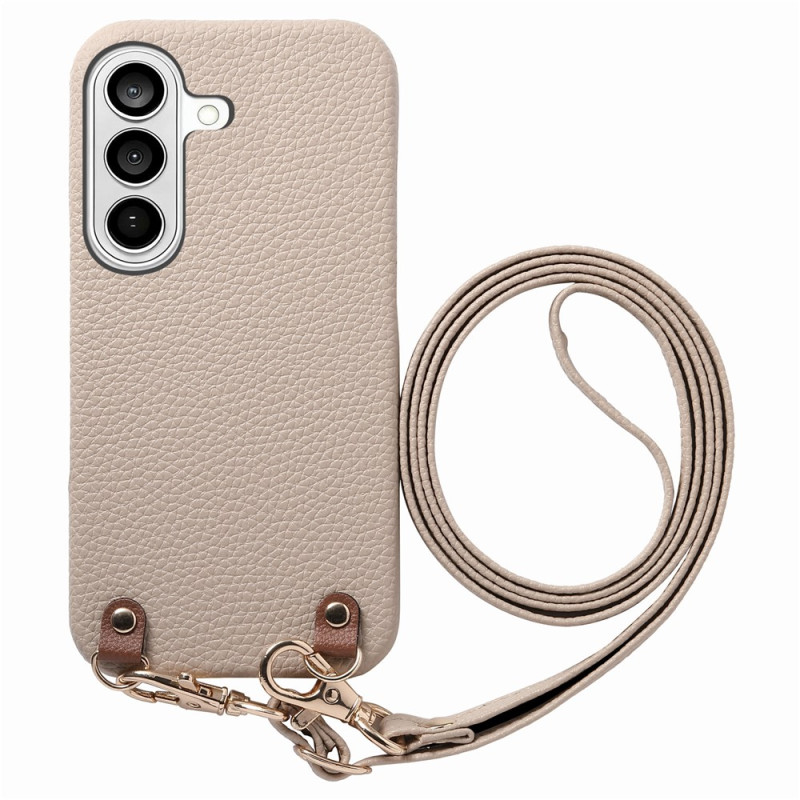 Coque Samsung Galaxy A27 5G Effet Cuir Litchi avec Bandoulière