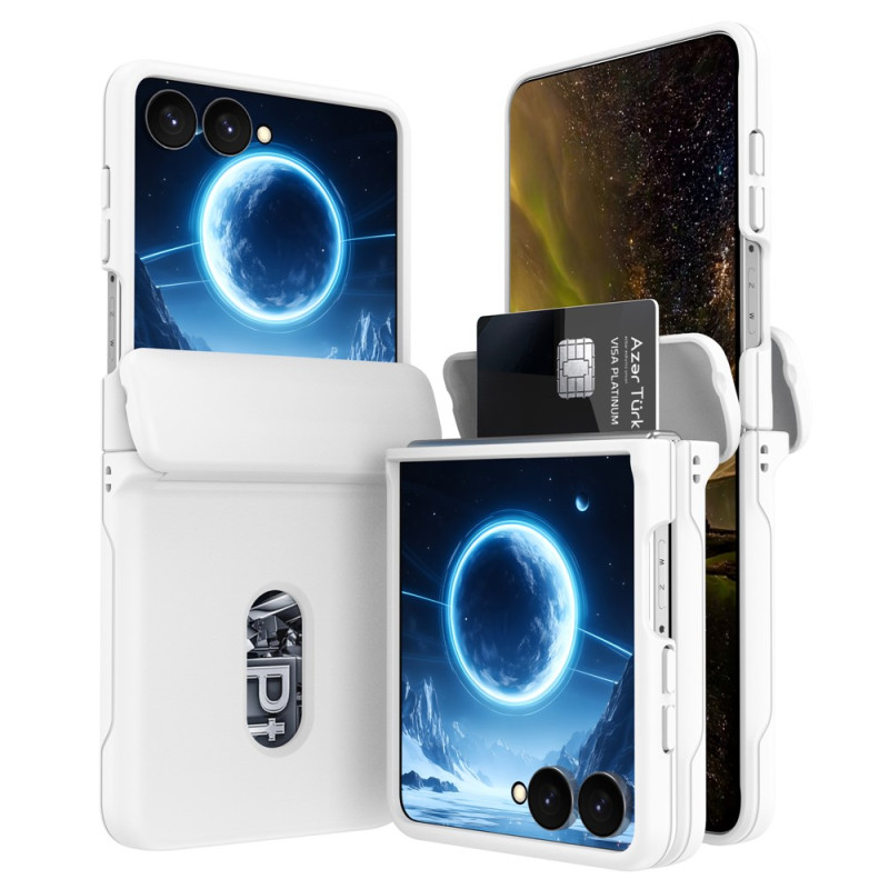 Custodia per Samsung Galaxy Z Flip 8 con protezione per cerniera a molla e portacarte