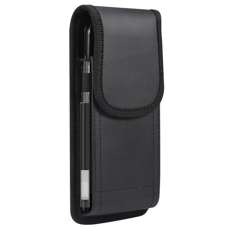 Custodia da cintura verticale in pelle PU con finitura litchi e chiusura magnetica per smartphone da 6,1 pollici
