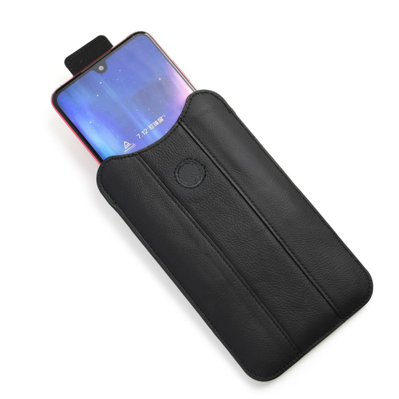 Custodia da cintura verticale in vera pelle pieno fiore per smartphone da 6,4 a 7,2 pollici