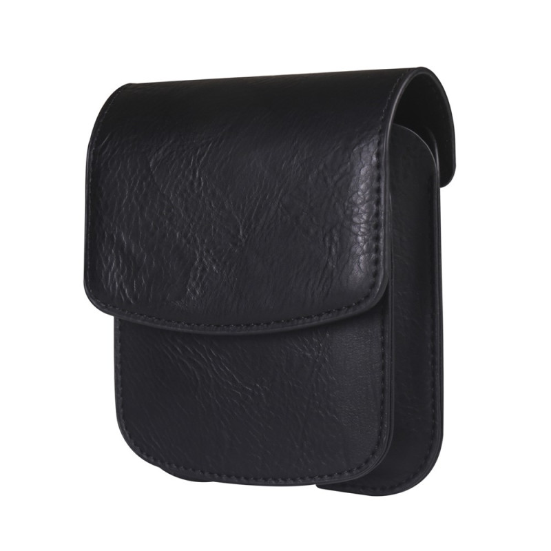 Custodia da cintura in pelle PU a doppio scomparto per smartphone pieghevole e auricolari wireless