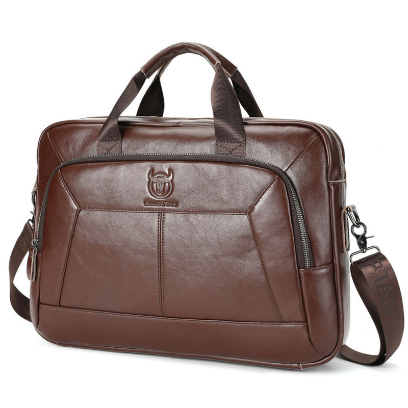 Borsa da lavoro per laptop da 16 pollici in vera pelle BULLCAPTAIN