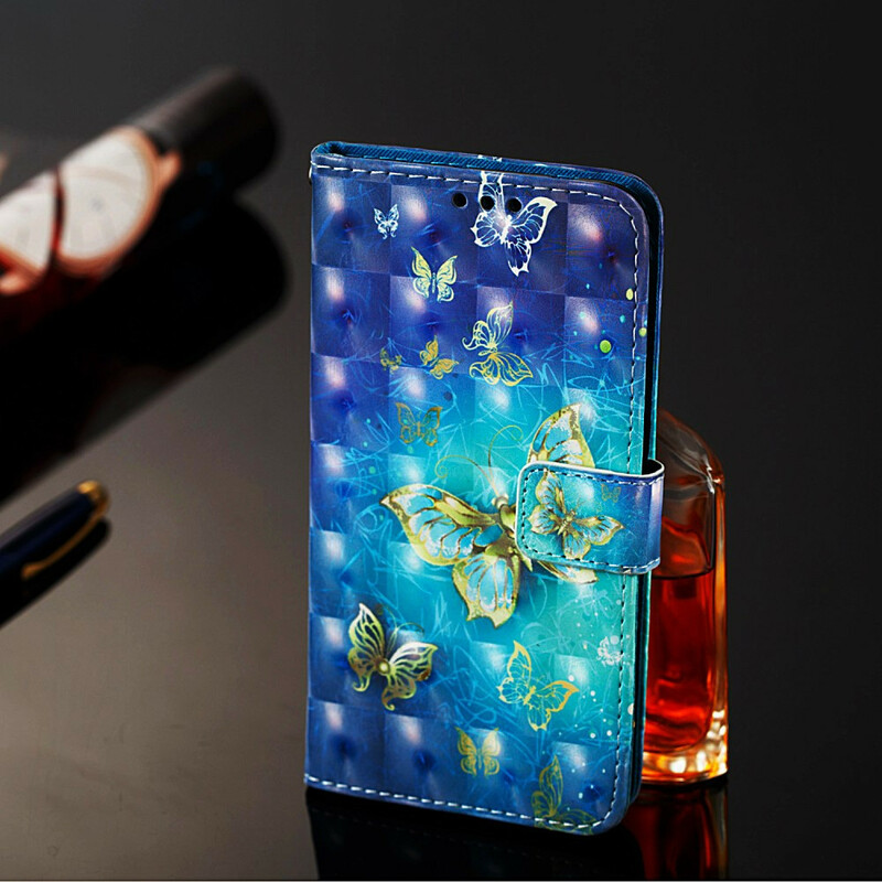Custodia Samsung Galaxy Note 10 Gold Butterfly