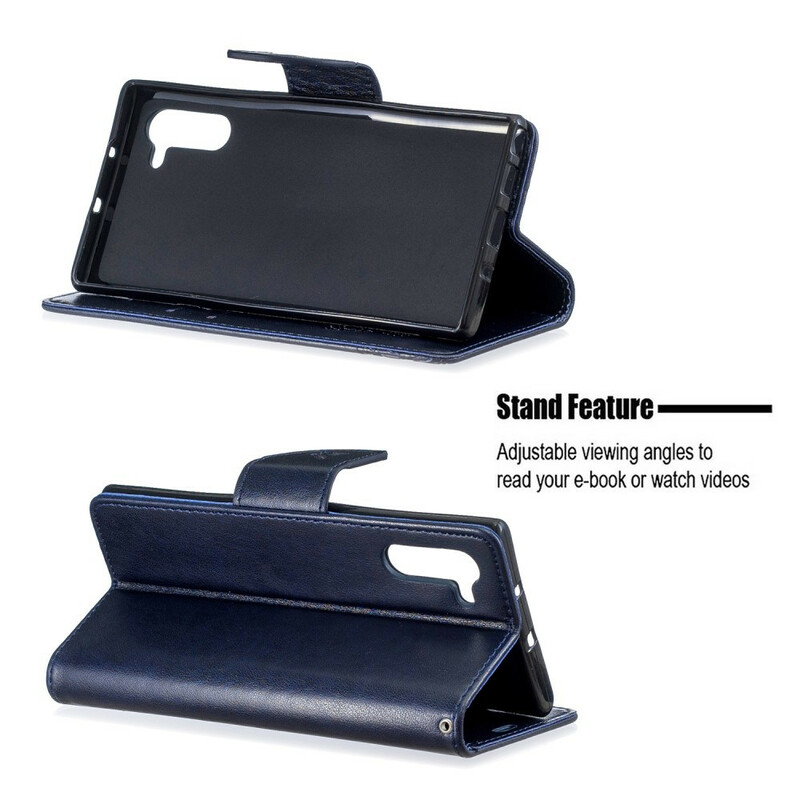 Samsung Galaxy Note 10 Custodia con farfalle e patta obliqua