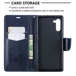 Samsung Galaxy Note 10 Custodia con farfalle e patta obliqua