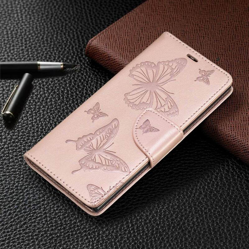 Samsung Galaxy Note 10 Custodia con farfalle e patta obliqua