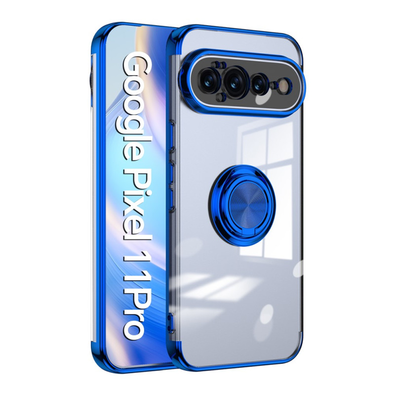 Custodia trasparente metallizzata per Google Pixel 11 Pro con anello girevole