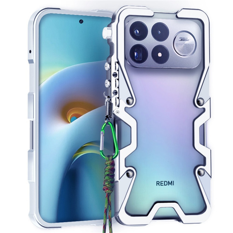 Cover in alluminio per Poco F9 Pro in stile meccanico