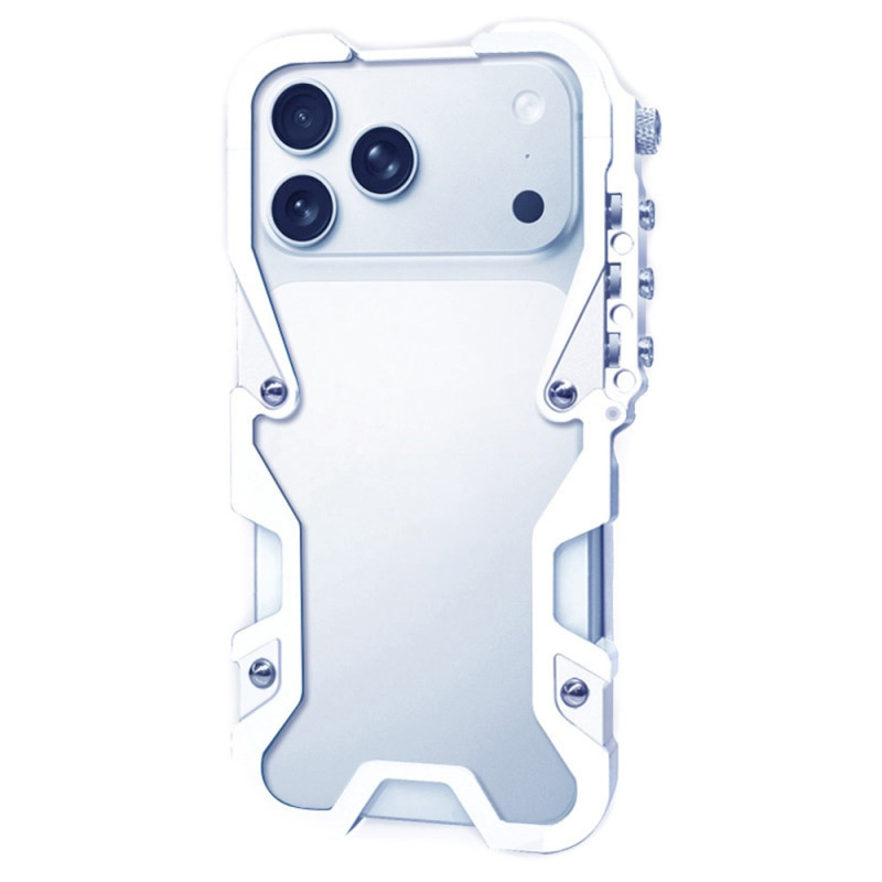 Custodia protettiva per iPhone 18 Pro / 17 Pro in metallo, stile braccio meccanico