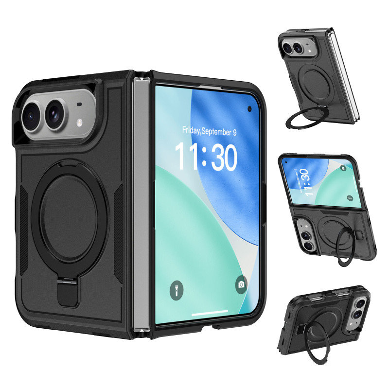 Custodia magnetica antiurto per iPhone Duo con anello di supporto girevole