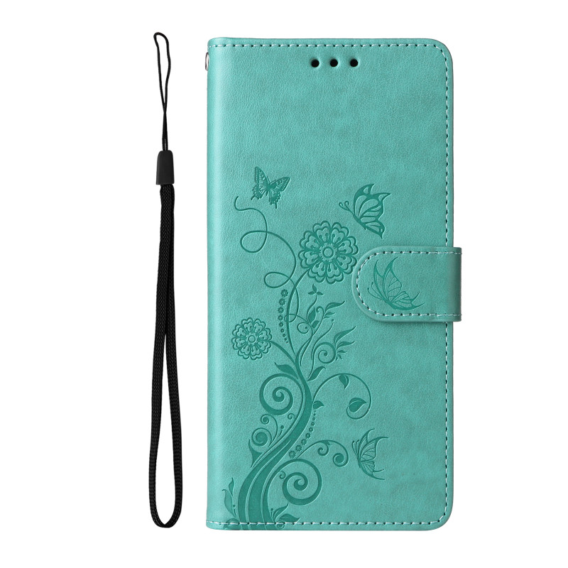 Custodia per Poco X8 5G con farfalle e fiori
