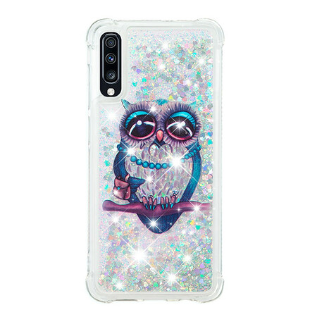 Samsung Galaxy A70 Cover Miss Owl Glitter