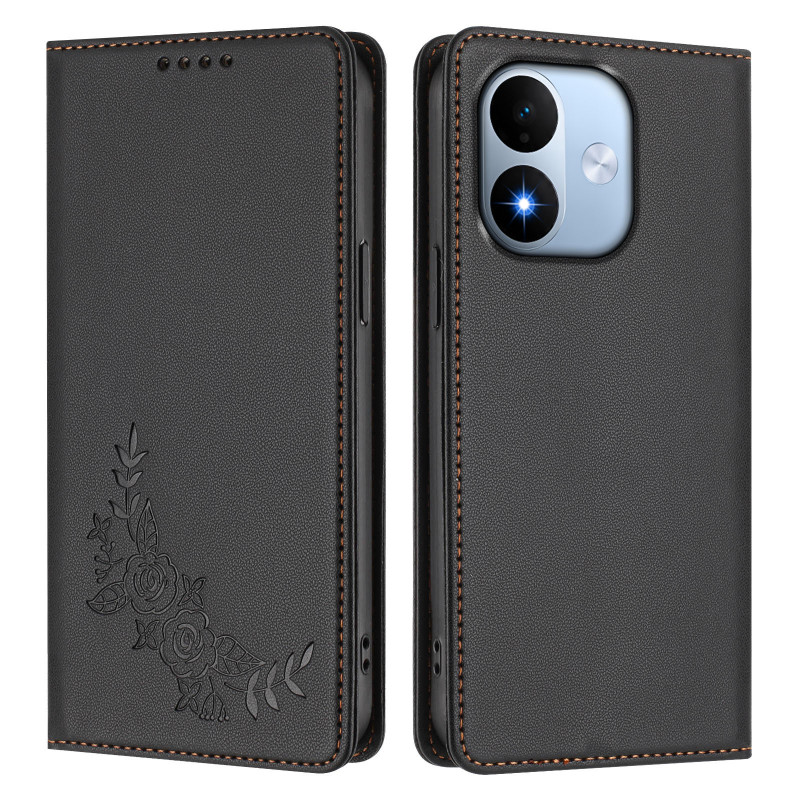 Custodia a libro per Xiaomi Redmi Note 17 5G / 4G con motivo a peonie