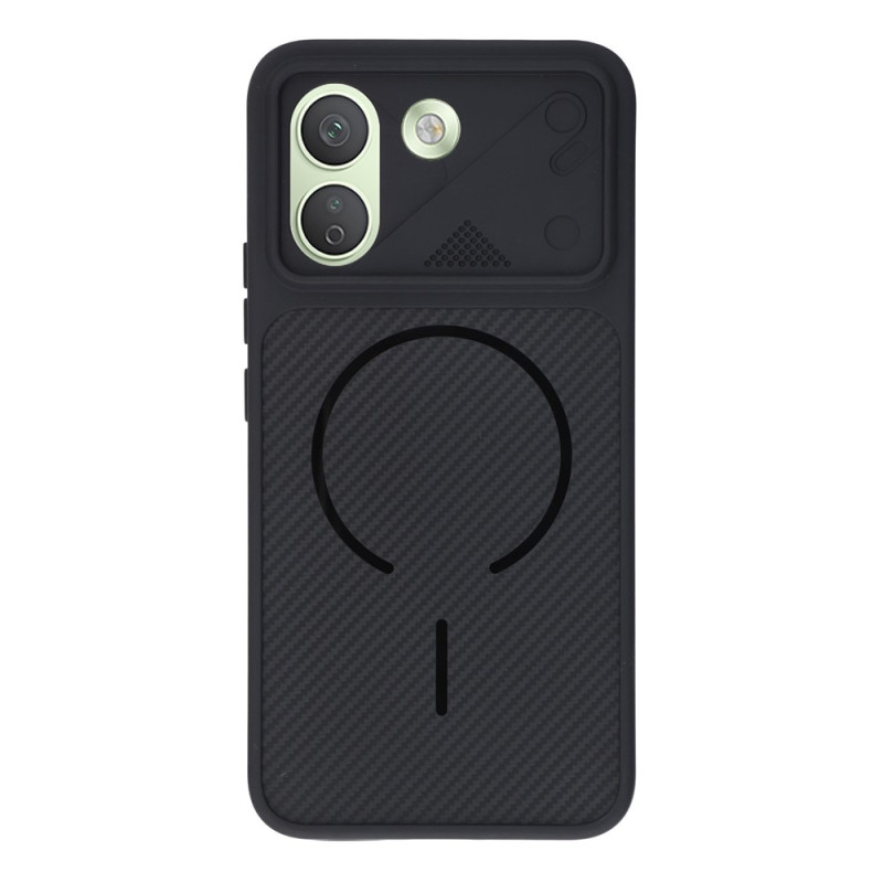 Custodia magnetica per Xiaomi Redmi Note 17 Pro Max 5G con effetto fibra di carbonio