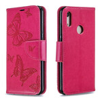 Cover Huawei Y6 2019 Farfalle e Flap Obliquo Cover Huawei Y6 2019 Farfalle e Flap Obliquo