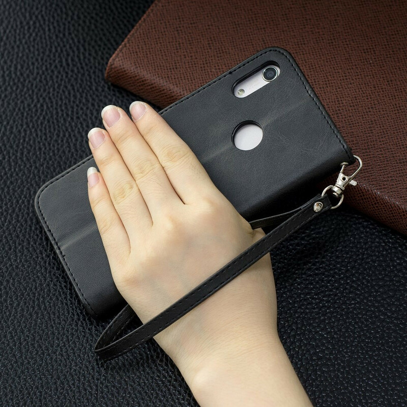 Coprire Huawei Y6 2019 liscio con patta obliqua