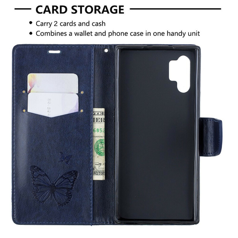 Custodia per Samsung Galaxy Note 10 Plus con cinturino a farfalla