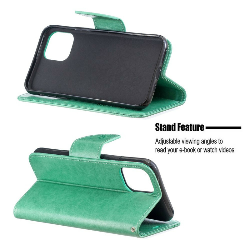 Custodia per iPhone 11 Cordino stampato a farfalla