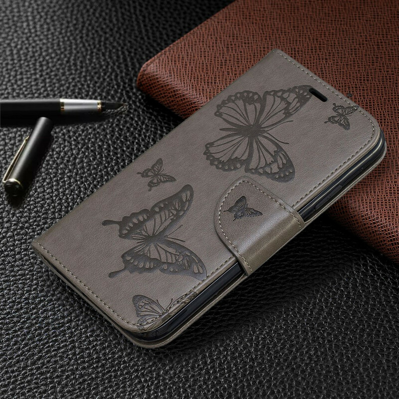 Cover per iPhone 11R Cordino con stampa a farfalla