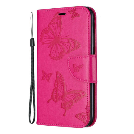 Cover per iPhone 11R Cordino con stampa a farfalla