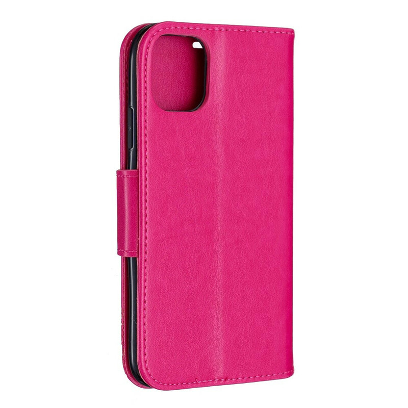 Cover per iPhone 11R Cordino con stampa a farfalla