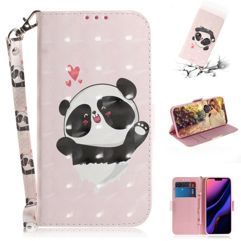 Custodia iPhone 11R Panda Love Strap