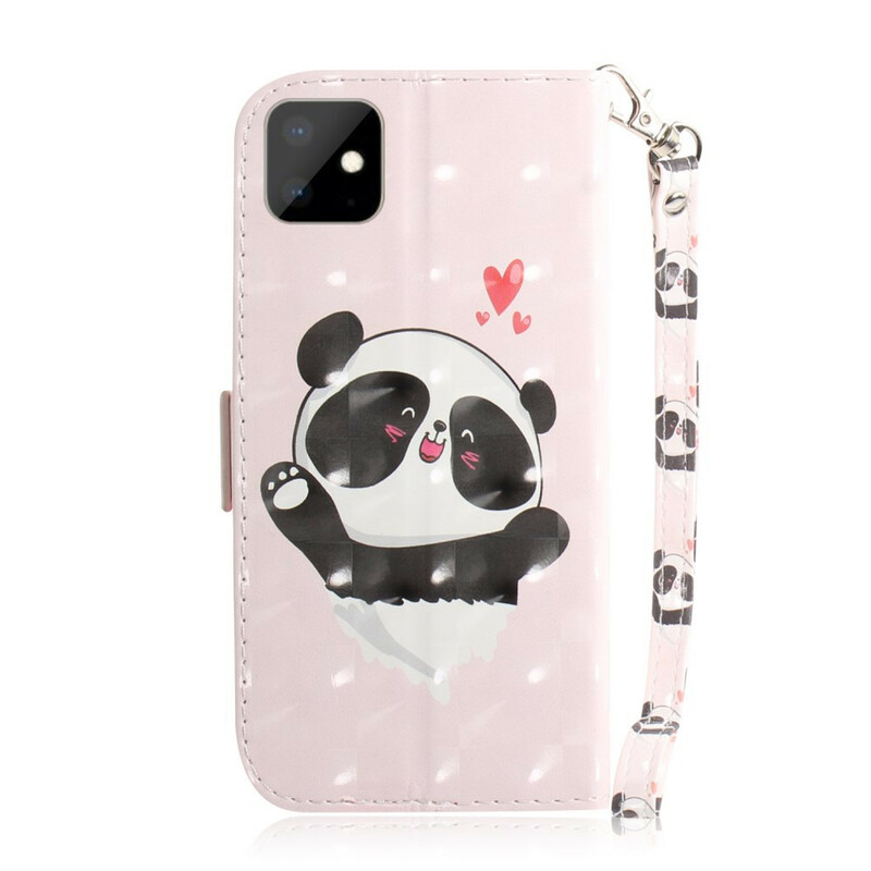 Custodia iPhone 11R Panda Love Strap