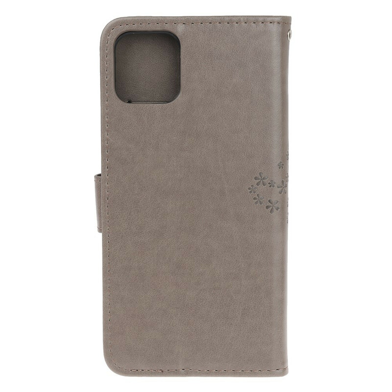 Custodia per iPhone 11R Albero e gufi con cinturino Custodia per iPhone 11R Albero e gufi con cinturino