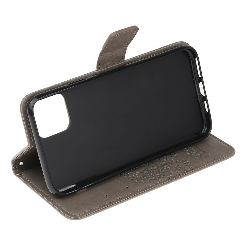 Custodia per iPhone 11R Albero e gufi con cinturino Custodia per iPhone 11R Albero e gufi con cinturino