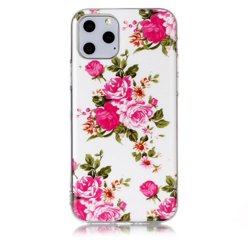 Custodia iPhone 11 Fiori Liberty Fluorescente