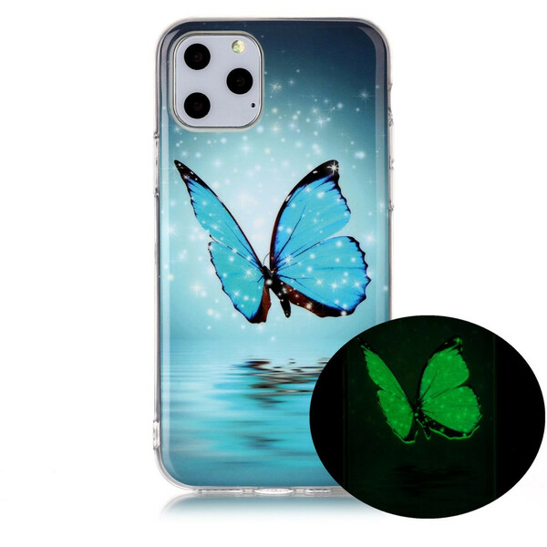 Custodia iPhone 11 Butterfly Blue Fluorescente