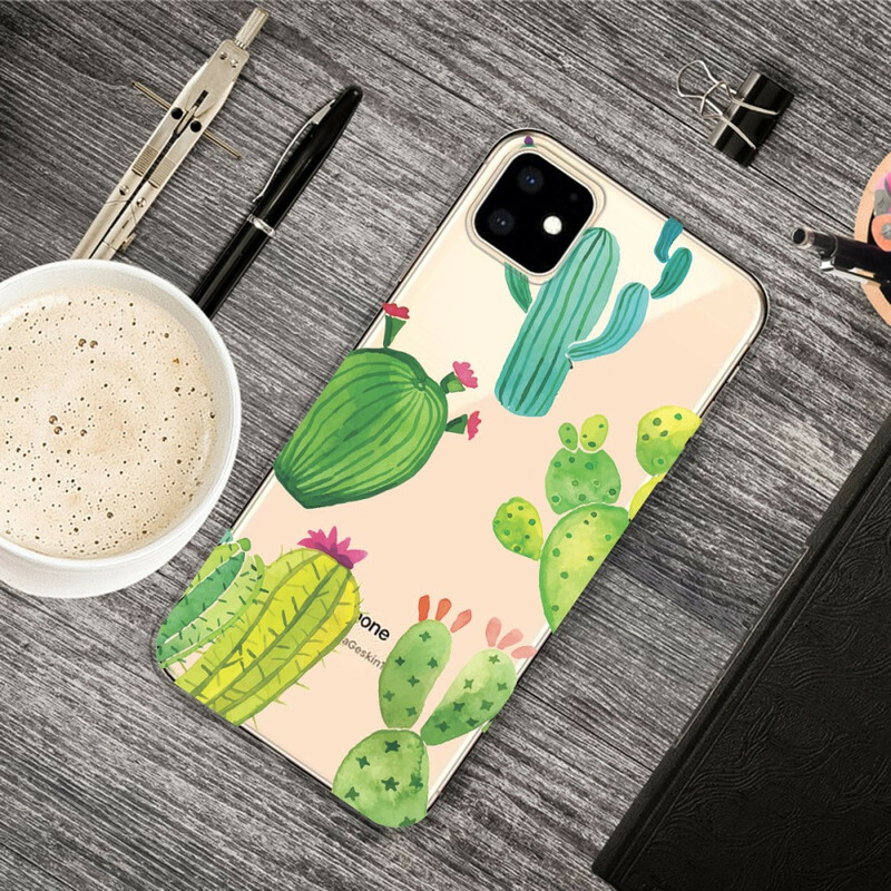 Custodia iPhone 11 Cactus Acquerello