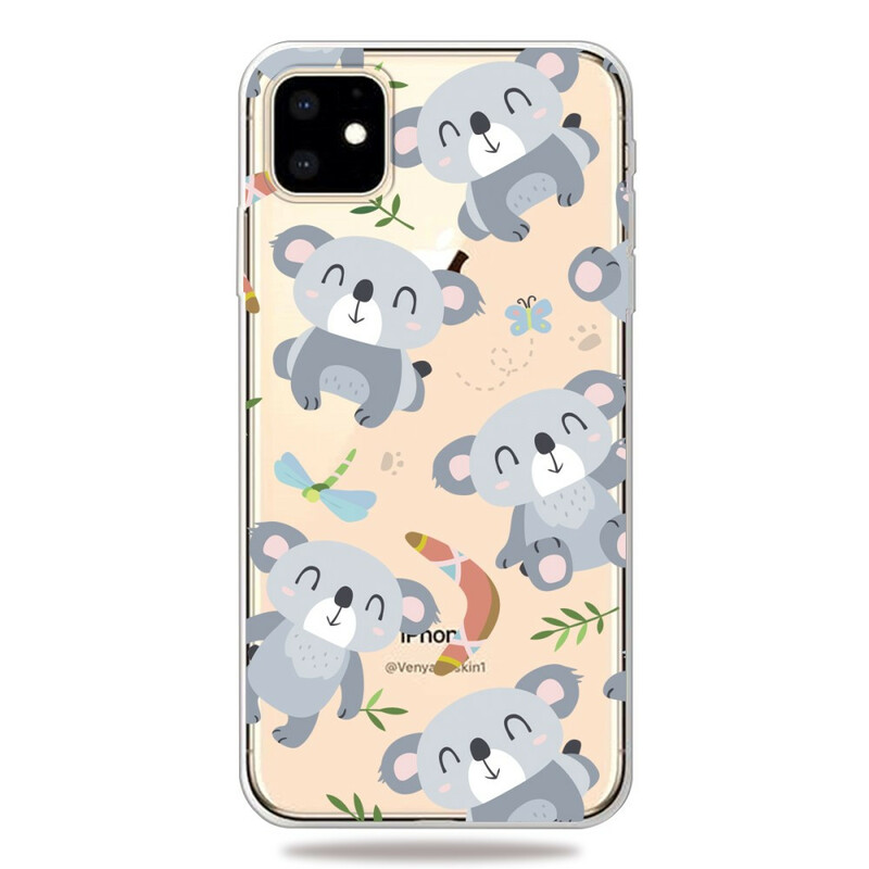 Custodia iPhone 11 Cute Koalas Grey
