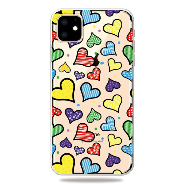 Custodia iPhone 11 Hearts Multicolore