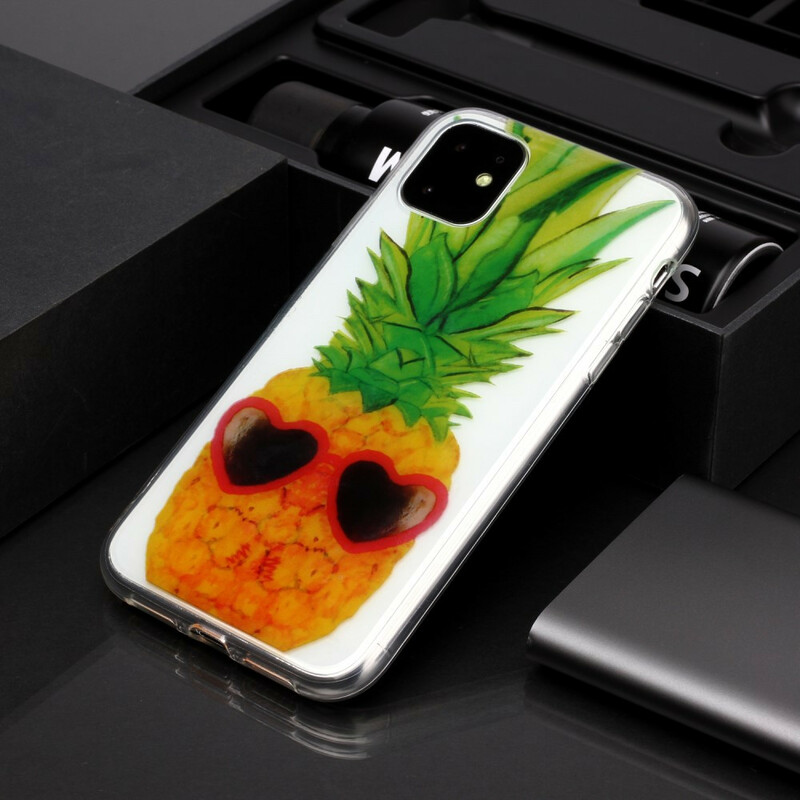 Custodia trasparente per iPhone 11 Incognito Pineapple