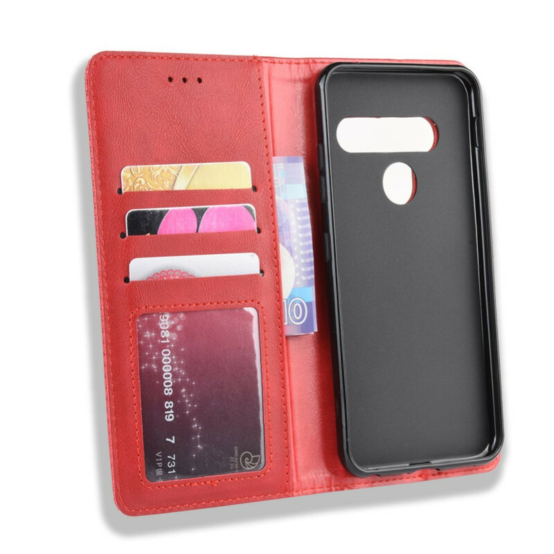 Flip Cover LG G8S ThinQ effetto pelle vintage elegante