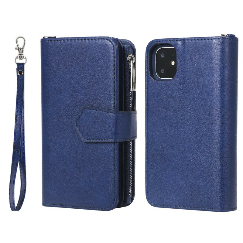 Portafoglio con cover staccabile per iPhone 11