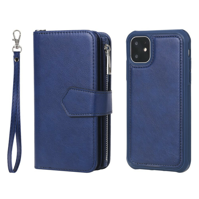 Portafoglio con cover staccabile per iPhone 11