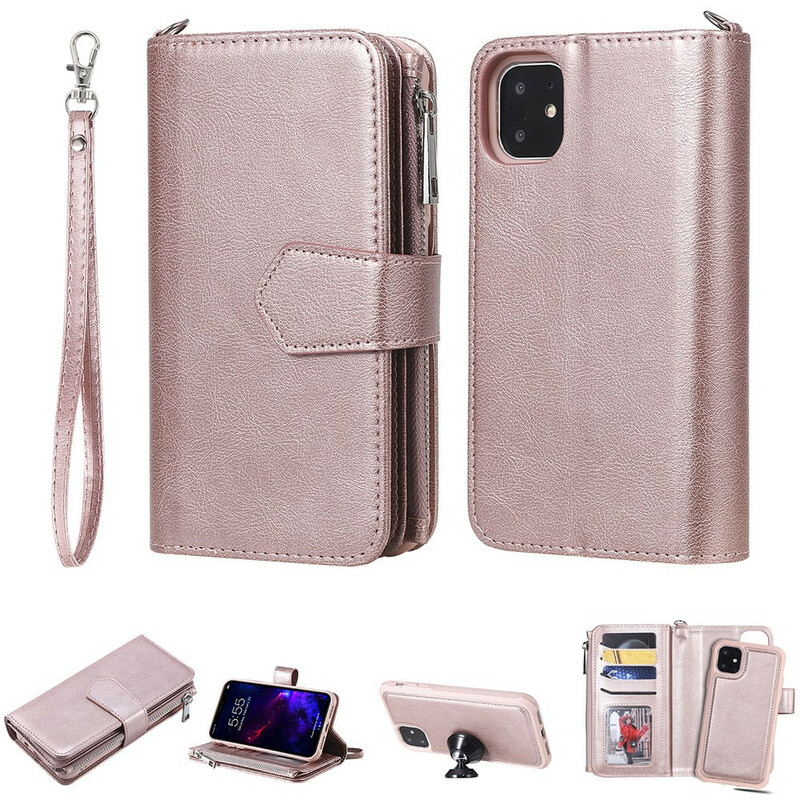 Portafoglio con cover staccabile per iPhone 11