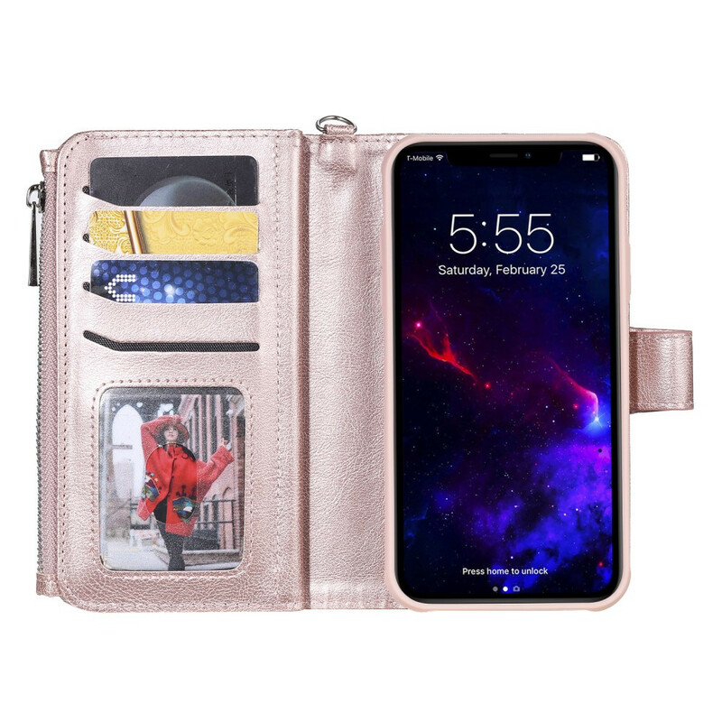Portafoglio con cover staccabile per iPhone 11