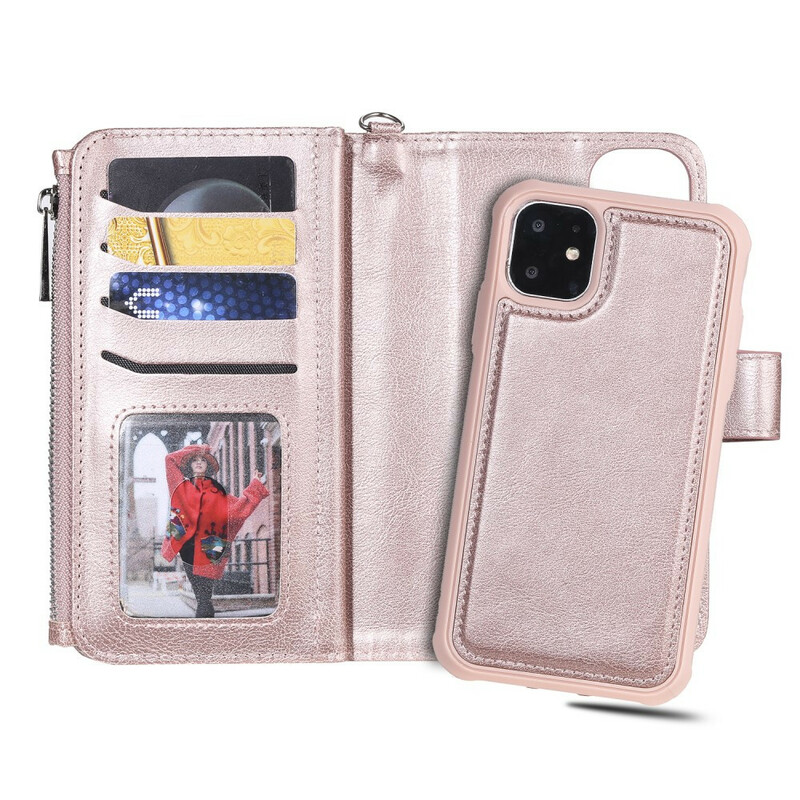 Portafoglio con cover staccabile per iPhone 11